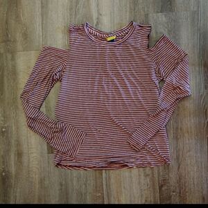 Prince
& Fox Striped Cold Shoulder Top sz XS